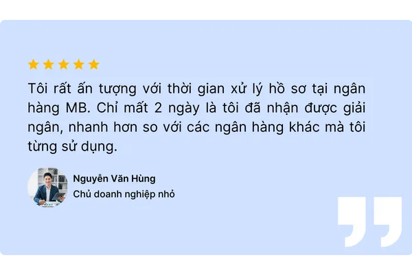 Đánh giá khách hàng - Vay thế chấp MB